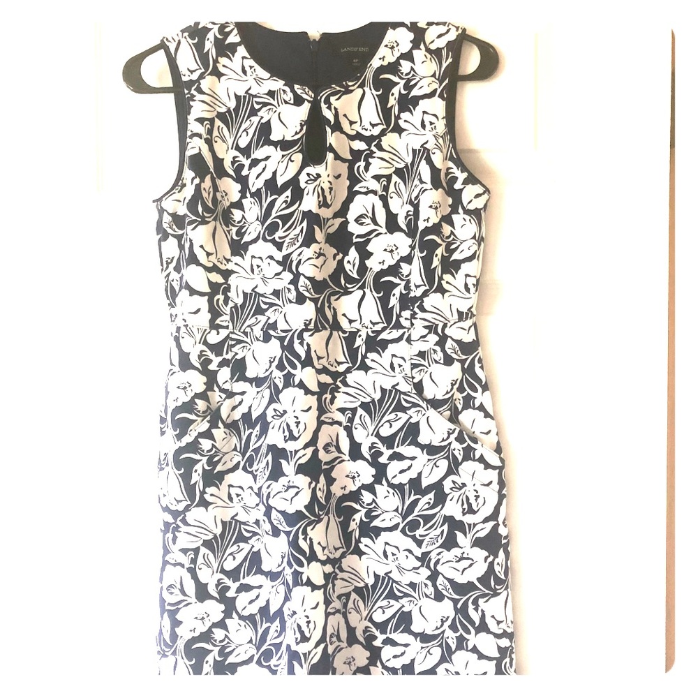 Lands End classy, navy/white cotton Dress